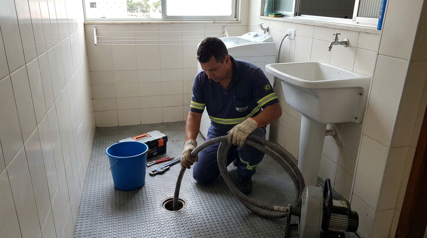 Desentupimento de ralo residencial em Taboão da Serra‑SP